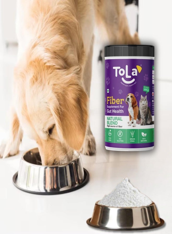 تولا مكمل غذائي من تولا ناتشورال بلندز لصحة الأمعاء للكلاب والقطط - 100 غرام من مزيج الألياف الطبيعية - يدعم الهضم، وبرازًا متماسكًا، وصحة الأمعاء - مناسب للاستهلاك البشري، خالٍ من الغلوتين - Image 1